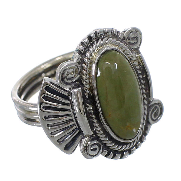 Genuine Sterling Silver Southwest Turquoise Ring Size 5-3/4 EX56308